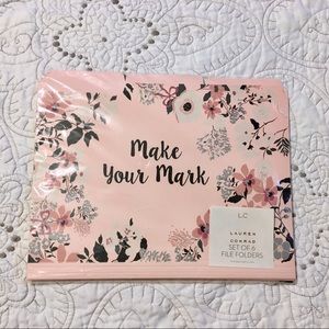 NWT LC Lauren Conrad Set of 6 File Folders